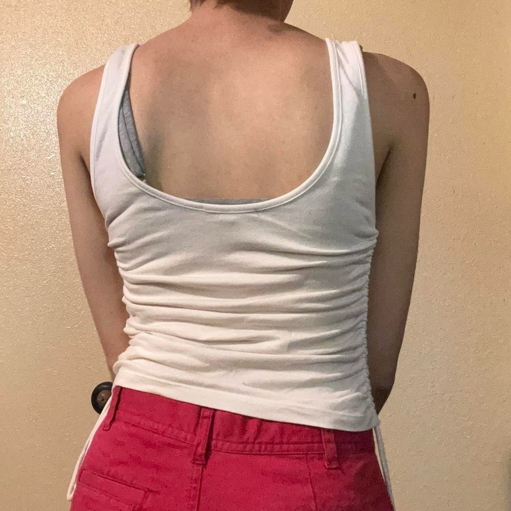 Ribbed White Tank Top 🤍